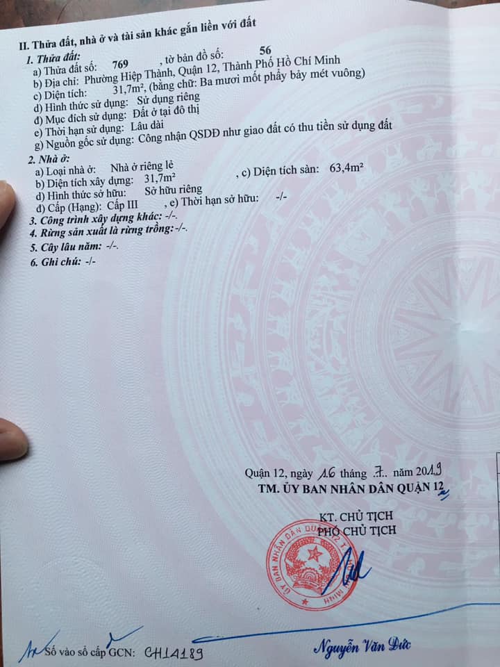 bất động sản hiệp thành 45 nhà bán quận 12